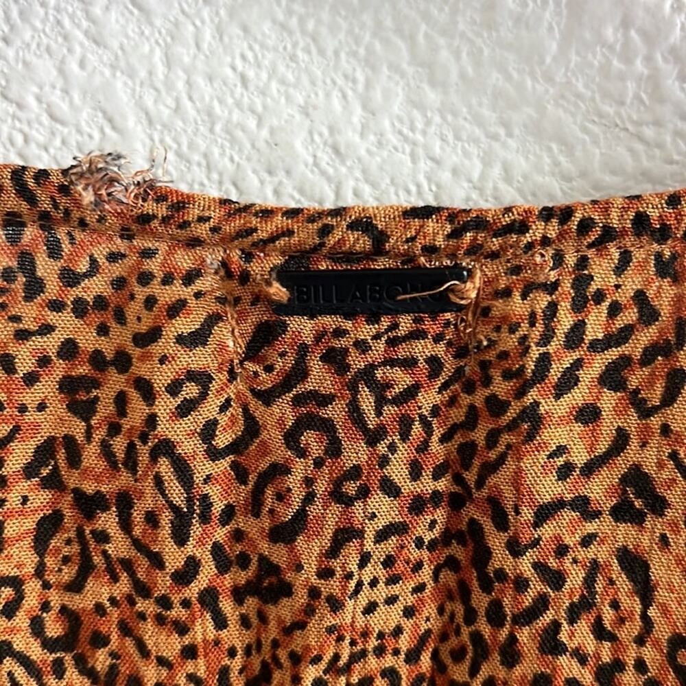 NWT Billabong Spring Romance Leopard Print Wrap Dress Long Sleeve Medium - Picture 7 of 10